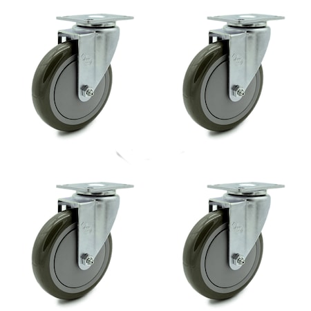 Service Caster Avantco HPCASTNB Swivel Caster Replacement Set AVA-SCC-20S514-PPUB-TP2-4